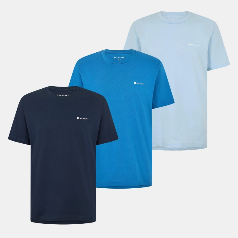 Image of Belstaff Mens T-Shirt Ink/Blue/Blue male S