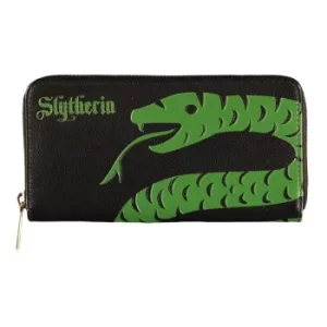 Image of HARRY POTTER Wizards Unite Slytherin Logo & Symbol Zip Around Wallet, Female, Black (GW581820HPT)