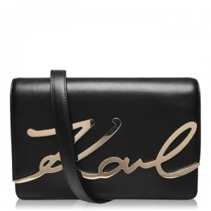 Image of Karl Lagerfeld Signature Shoulder Bag - A997 Black/Gold