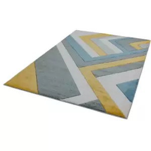 Image of Asiatic - Sketch SK09 Linear Grey Multi 120cm x 170cm Rectangle - Grey and Multicoloured