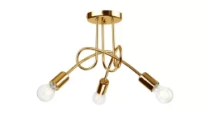 Image of Camilla Multi Arm Semi Flush Ceiling Light Golden, 3x E27