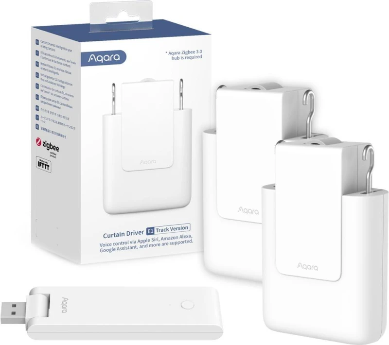 Image of AQARA Smart Curtain Driver E1 Starter Kit - Track, Twin Pack, White 5055167736458