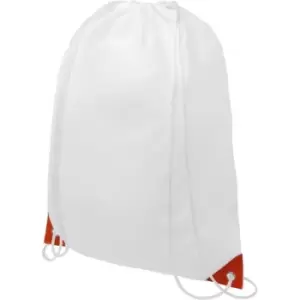 Image of Bullet Oriole Contrast Drawstring Bag (One Size) (White/Orange)