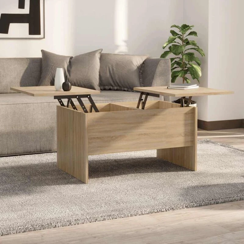 Image of Vidaxl Coffee Table Sonoma Oak 80X50X42.5cm Engineered Wood, Brown 809731