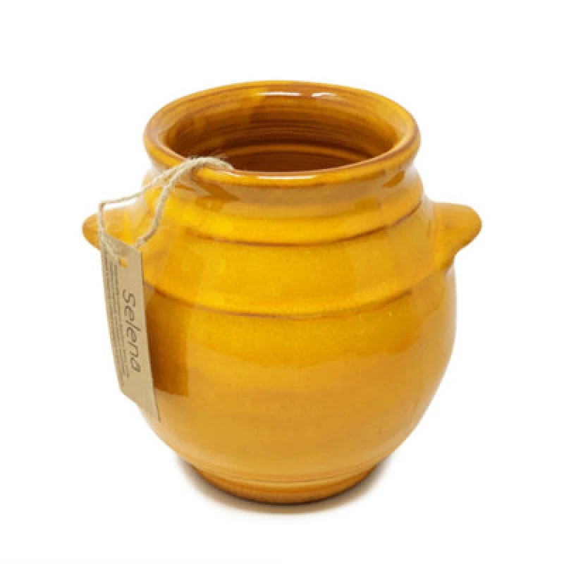 Image of Verano Spanish Ceramics Selena Glazed Hand Dipped Kitchen Dining Utensil Jar Orange (H) 16Cm X (D) 16.5Cm