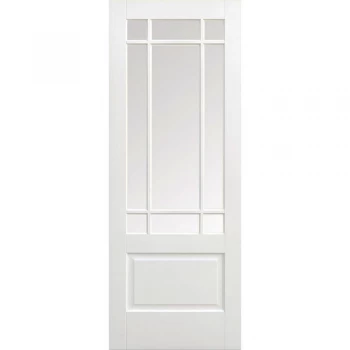 Image of LPD Downham White Primed Glazed Internal Door Pair - 1981mm x 1168mm (78 inch x 46 inch)