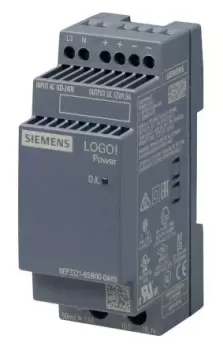 Image of Siemens LOGO!POWER Switch Mode DIN Rail Power Supply 100 240V ac Input, 12V dc Output, 1.9A 23W