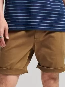 Image of Superdry Vintage Officer Chino Shorts, Light Brown, Size 28, Men