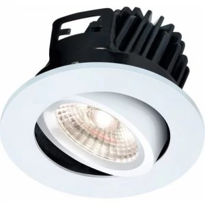 Image of KnightsBridge FireKnight Tilt 7W IP20 LED Downlight With White Bezel - Cool White