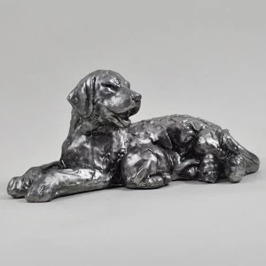 Image of SilverDog with Puppy Sculpture L16.5cm