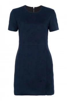 Image of French Connection Patty Drape Short Sleeved Dress Blue