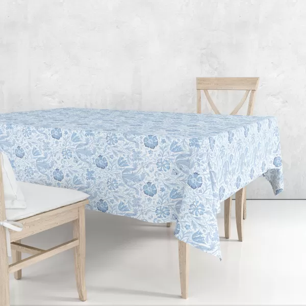 Image of William Morris Compton Acrylic Coated Tablecloth Blue