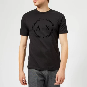 Image of Armani Exchange AX Tonal Logo T-Shirt Black Size L Men