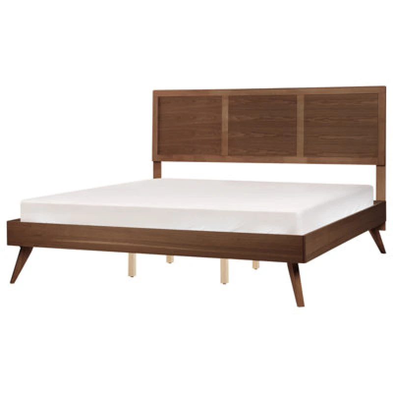 Image of Beliani Bed Istres 180 X 200 Cm (Eu Super King) Dark Ash Wood