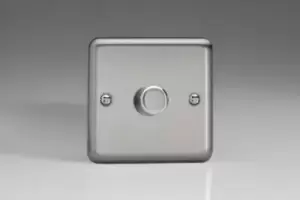 Image of Varilight Classic V-DIM 2-Way Push-on Push-off Standard Dimmer (Single HS3) - Matt Chrome - HS3