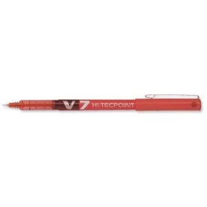 Image of Pilot V7 Rollerball Pen Needle Tip 0.7mm Line 0.5mm Red Pack of 12