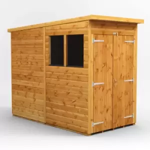 Image of Power Sheds - 4x8 Power Pent Double Door Garden Shed - Brown