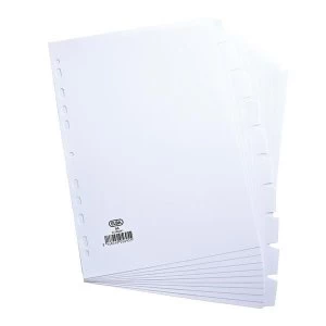 Image of Elba A4 Manilla Subject Dividers Europunched 10 Part White Single