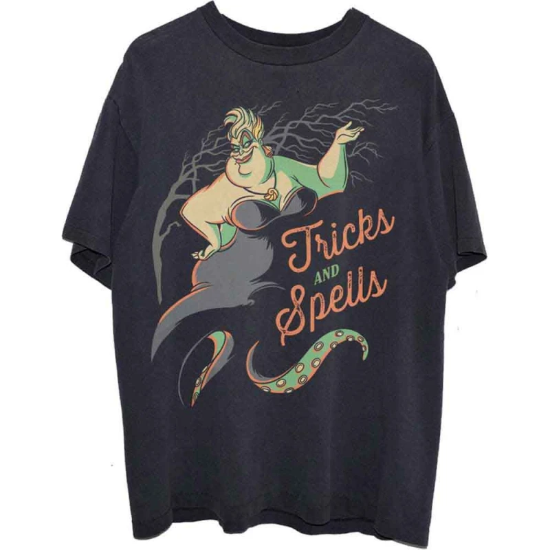 Image of Disney Little Mermaid Ursula Tricks & Spells T Shirt Black unisex