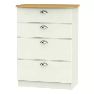 Image of Tilly Ready Assembled 4 Drawer Deep Chest Cream