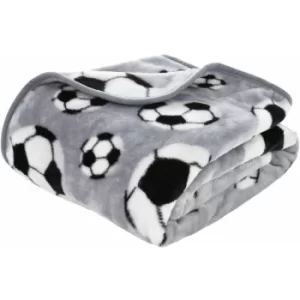 Image of Catherine Lansfield Football Throw Grey, 120x150cm