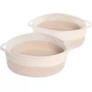 Image of Cotton Rope Storage Baskets Cream & White - Set of 2 M&W - Cream