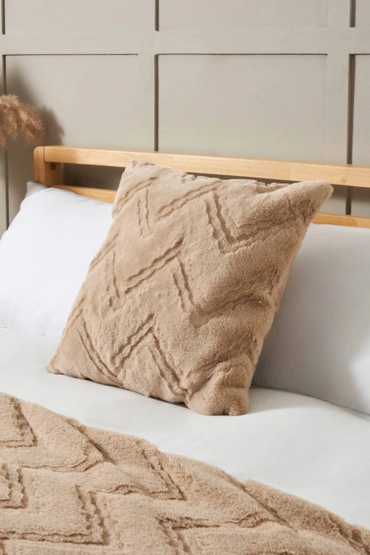 Image of BHS Cheveron Cushion in Natural Natural Unisex