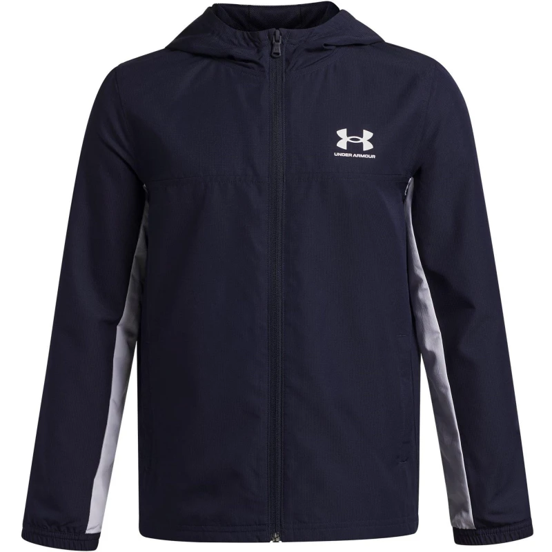 Image of Under Armour Kids Rival Zip Hoodie Navy/White male 7-8 (S)