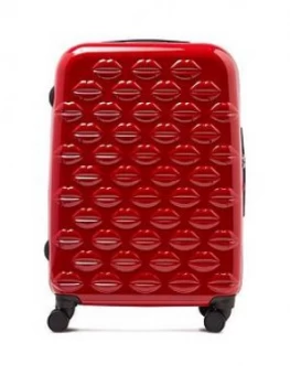 Image of Lulu Guinness Red Medium Lips Hardsided Spinner Case