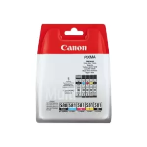 Image of Canon PGI-580 PGBK/CLI-581 CMYBK Multipack Ink Cartridge