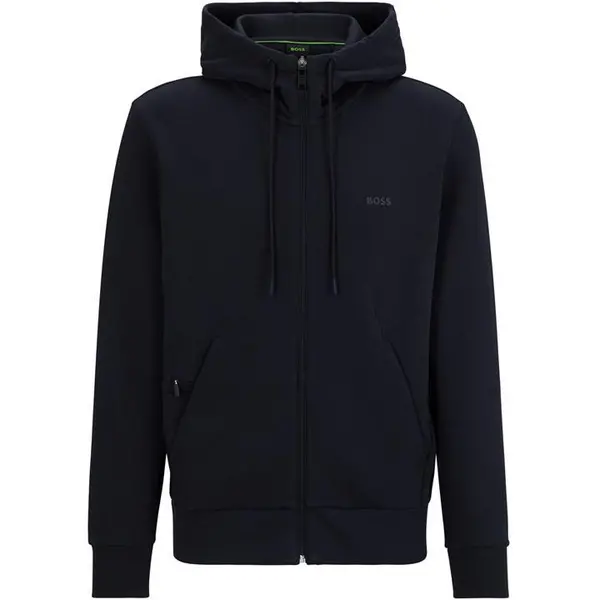 Image of Boss Saggy Curved Zip Hoodie - Blue L