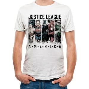 Image of Justice League Comics - America Mens Medium T-Shirt - White