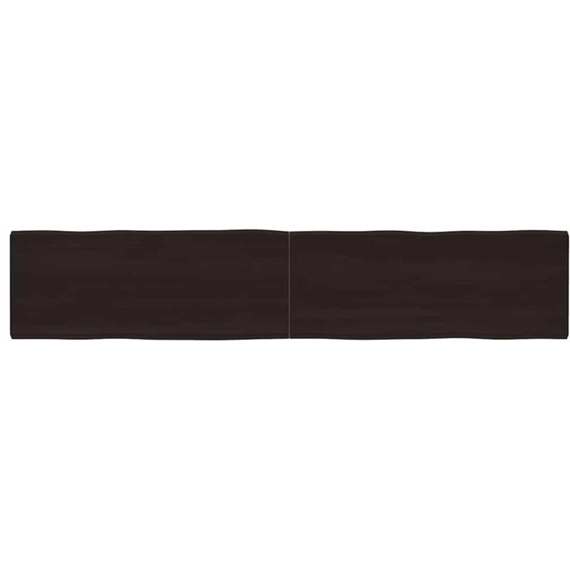 Image of Vidaxl Table Top Dark Brown 200X40X(2-4) Cm Treated Solid Wood Live Edge, Brown 364046
