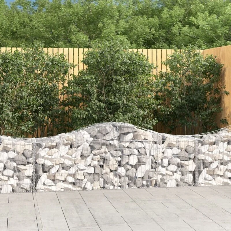Image of VIDAXL Arched Gabion Basket 200x50x60/80cm Galvanised Iron Vidaxl 8720845650568