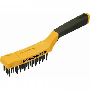 Image of Roughneck Carbon Steel Soft Grip Wire Brush 4 Rows
