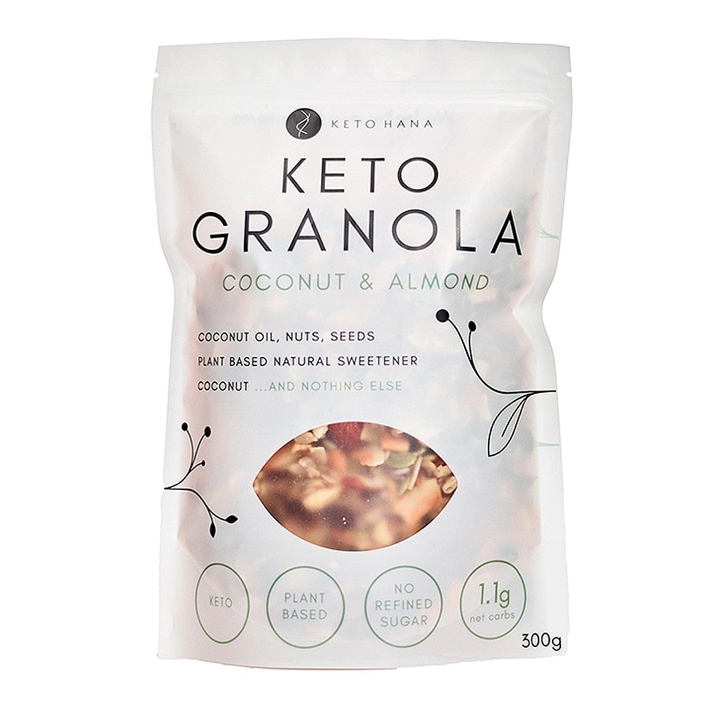 Image of Keto Hana Coconut and Almond Keto Friendly Granola - Plant Based - 300g