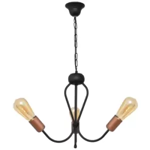 Image of Nevada Multi Arm Semi Flush Ceiling Light Black, Copper 41cm