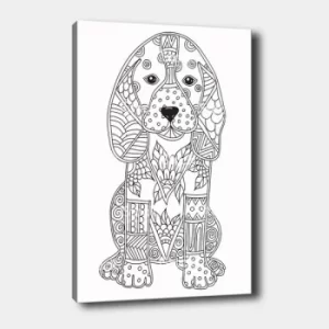 Image of MANDALA86 White Black Decorative Canvas Painting