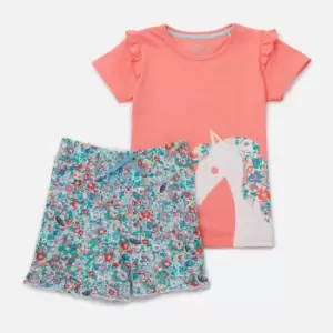 Image of Joules Kids Jersey Shortss Pyjama Set - Butterfly Ditsy - 3 Years