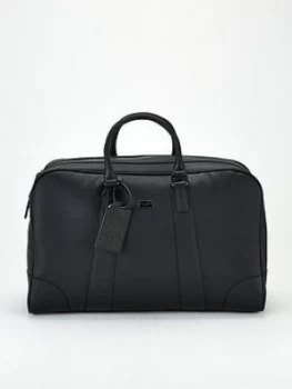 Image of Ted Baker Ripleey Textured Faux Leather Holdall Bag - Black, Men
