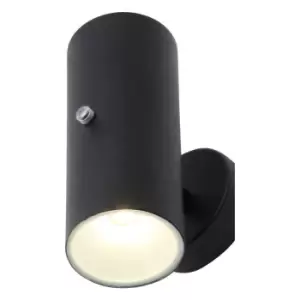 Image of Zinc MELO 10W LED Outdoor Up and Down Wall Light with Dusk til Dawn Sensor Black