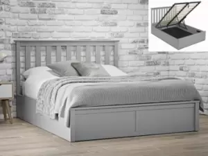 Image of LPD Oxford 5ft King Size Grey Wooden Ottoman Bed Frame