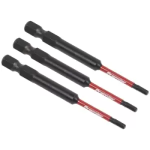 Image of Sealey AK8260 Hex 2.5mm Impact Power Tool Bits 75mm - 3pc