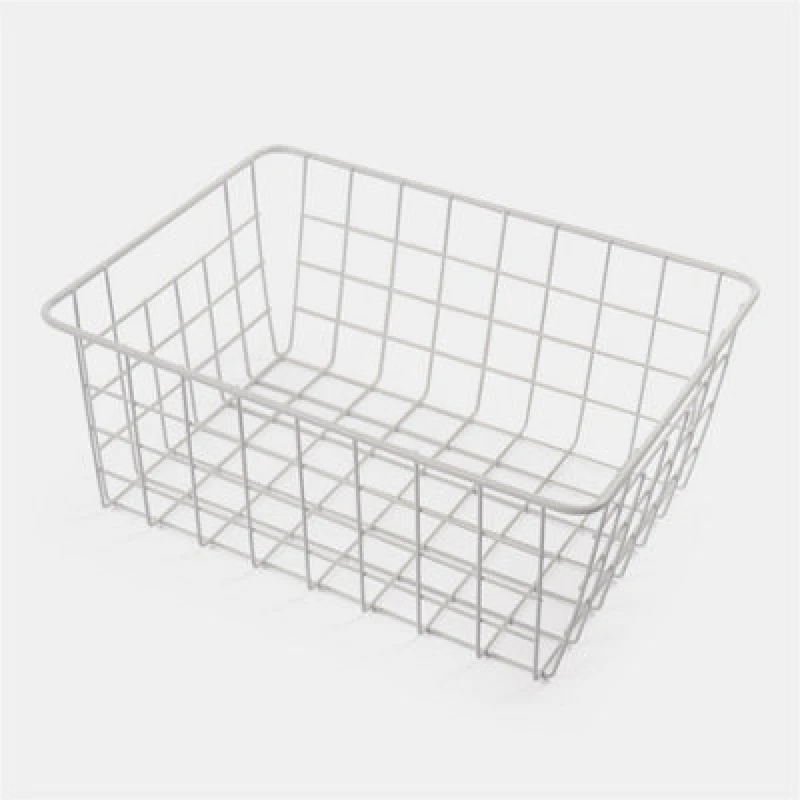 Image of OHS OHS Metal Wire Food Storage Basket Multipurpose Pantry Organiser Kitchen in White White One Size Unisex 5027434216178