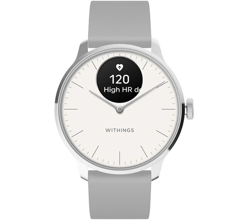 Image of WITHINGS ScanWatch Light Hybrid Smartwatch - Pearl White, 37 mm, Silver/Grey,White 3700546708343