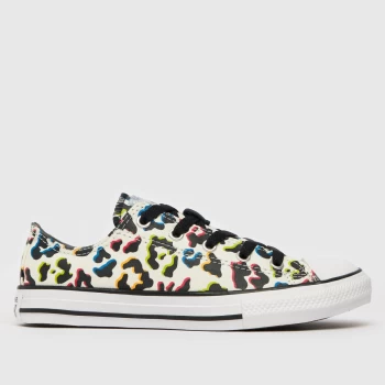 Image of Converse Stone & Black Leopard Trainers Junior