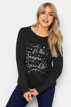 Image of Womens 'Tis the Season' Slogan Long Sleeve Christmas T-Shirt