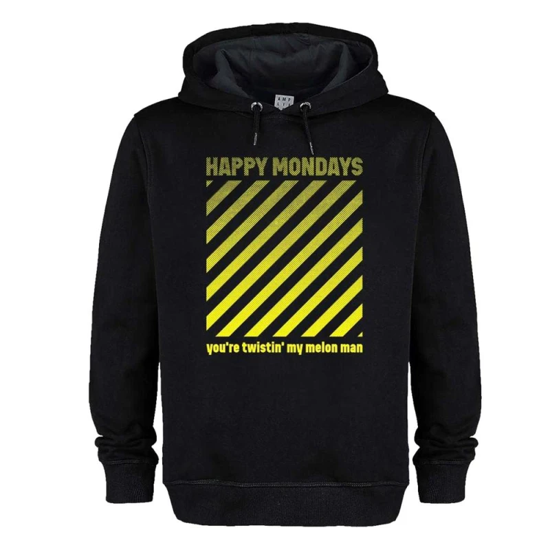 Image of Amplified Mens You're Twistin' My Melon Man Happy Mondays Hoodie in Black Size: XS Black Male XS