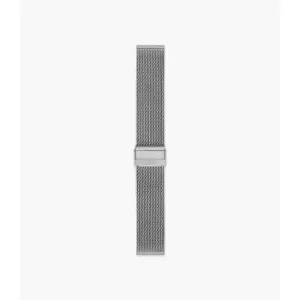 Image of Fossil Mens 22Mm Stainless Steel Mesh Bracelet - Silver