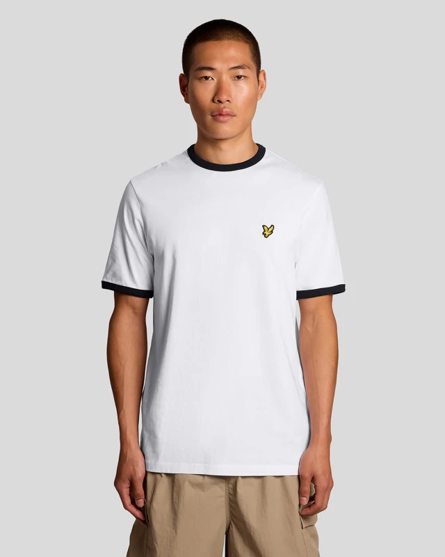 Image of Lyle & Scott Ringer T-Shirt, White Size M Men White WV6W5 Male M